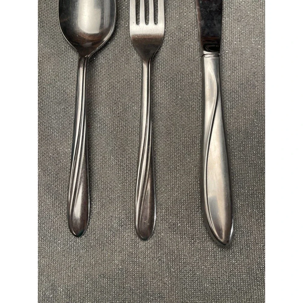 Vintage Imperial Seaswept Stainless Lot Fork Knife Spoon Retro Mid Century